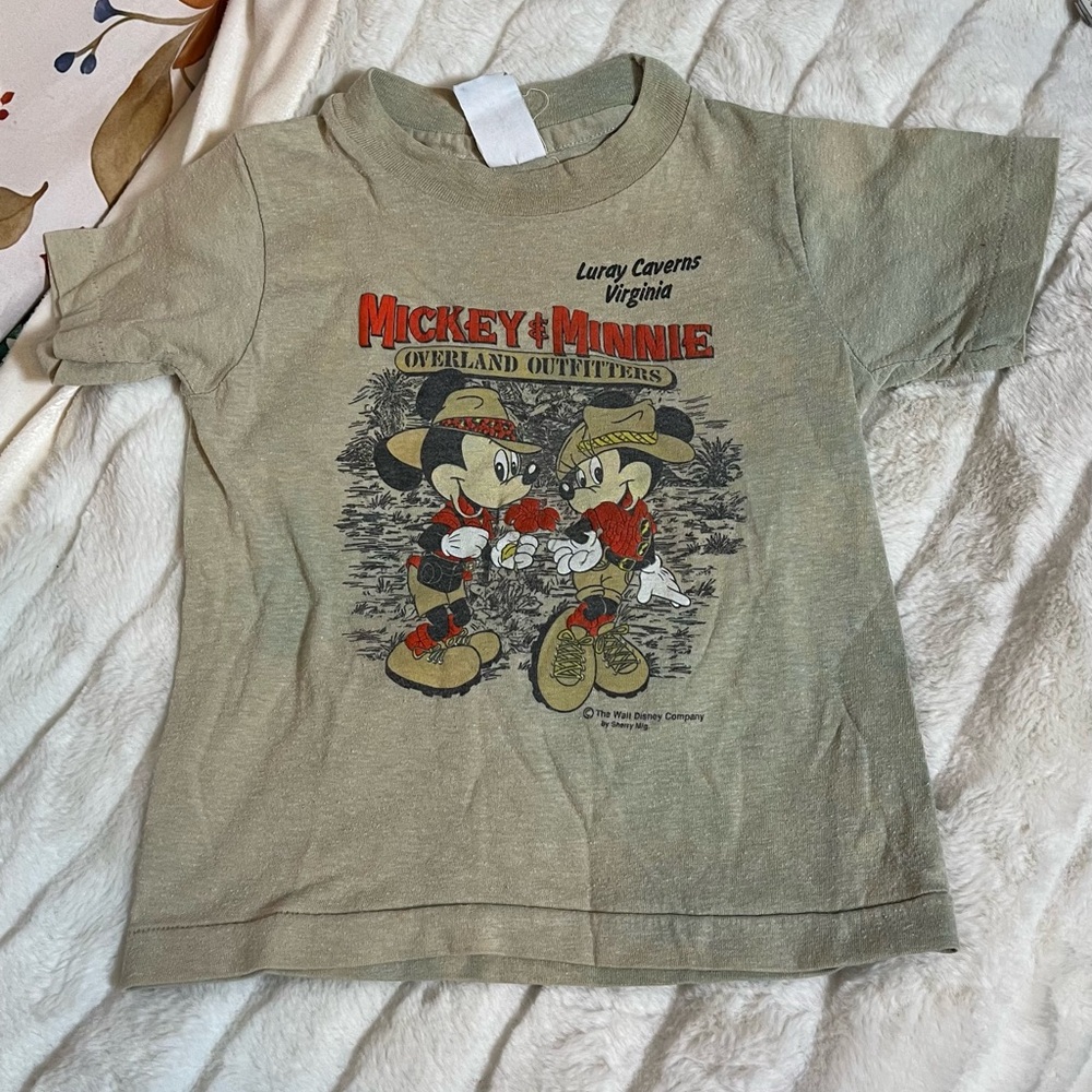VTG Disney Mickey Minnie Kids 3T/4T Luray Caverns 90s Camping Summer Travel Tee